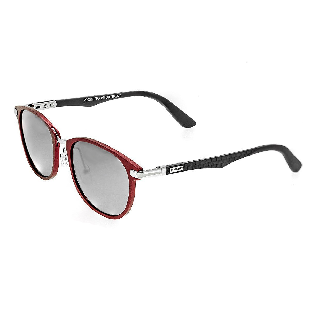 Breed Cetus Aluminium and Carbon Fiber Polarized Sunglasses - Red/Silver - BSG027RD