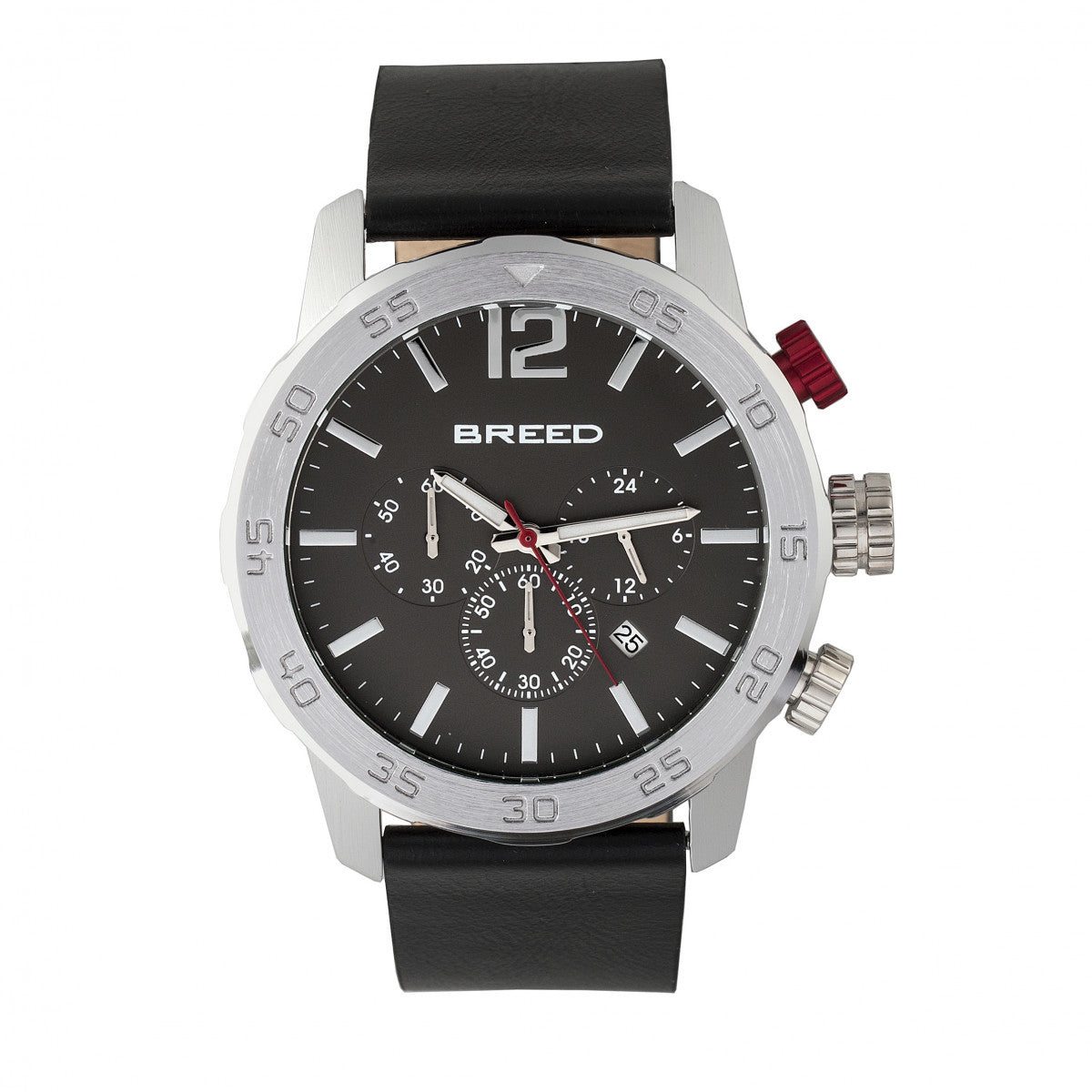 Breed Manuel Men s Watch Black Band Silver Case BRD7201