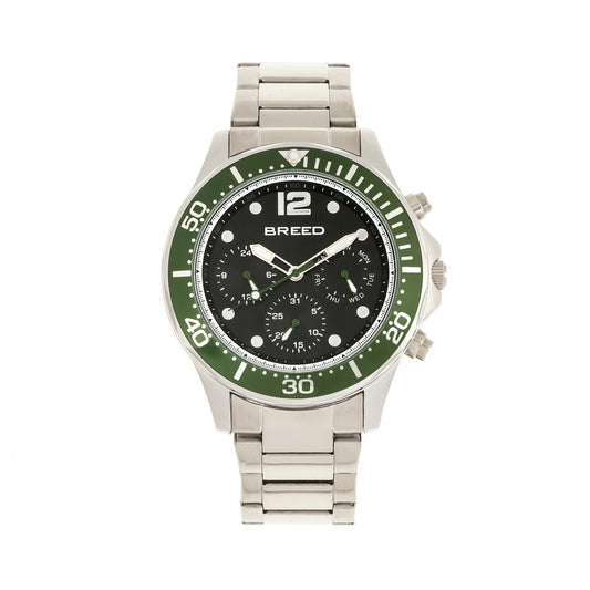 Breed Pegasus Bracelet Watch w/Day/Date  - Green/Silver - BRD8102