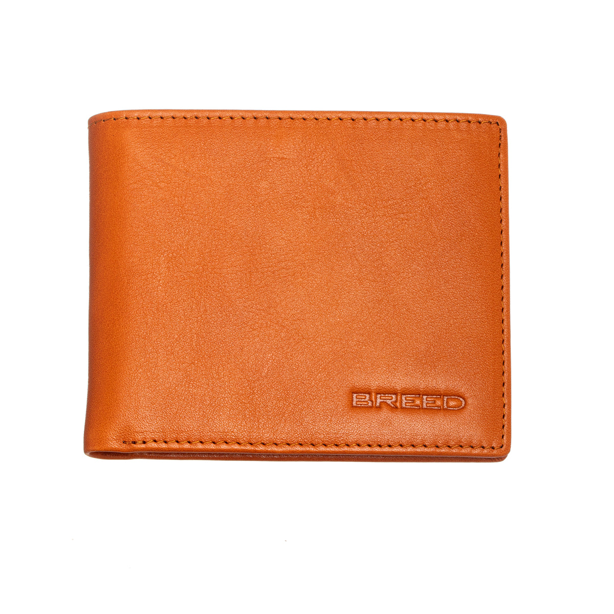 Breed Locke Genuine Leather Bi-Fold Wallet - Orange - BRDWALL001-ORG