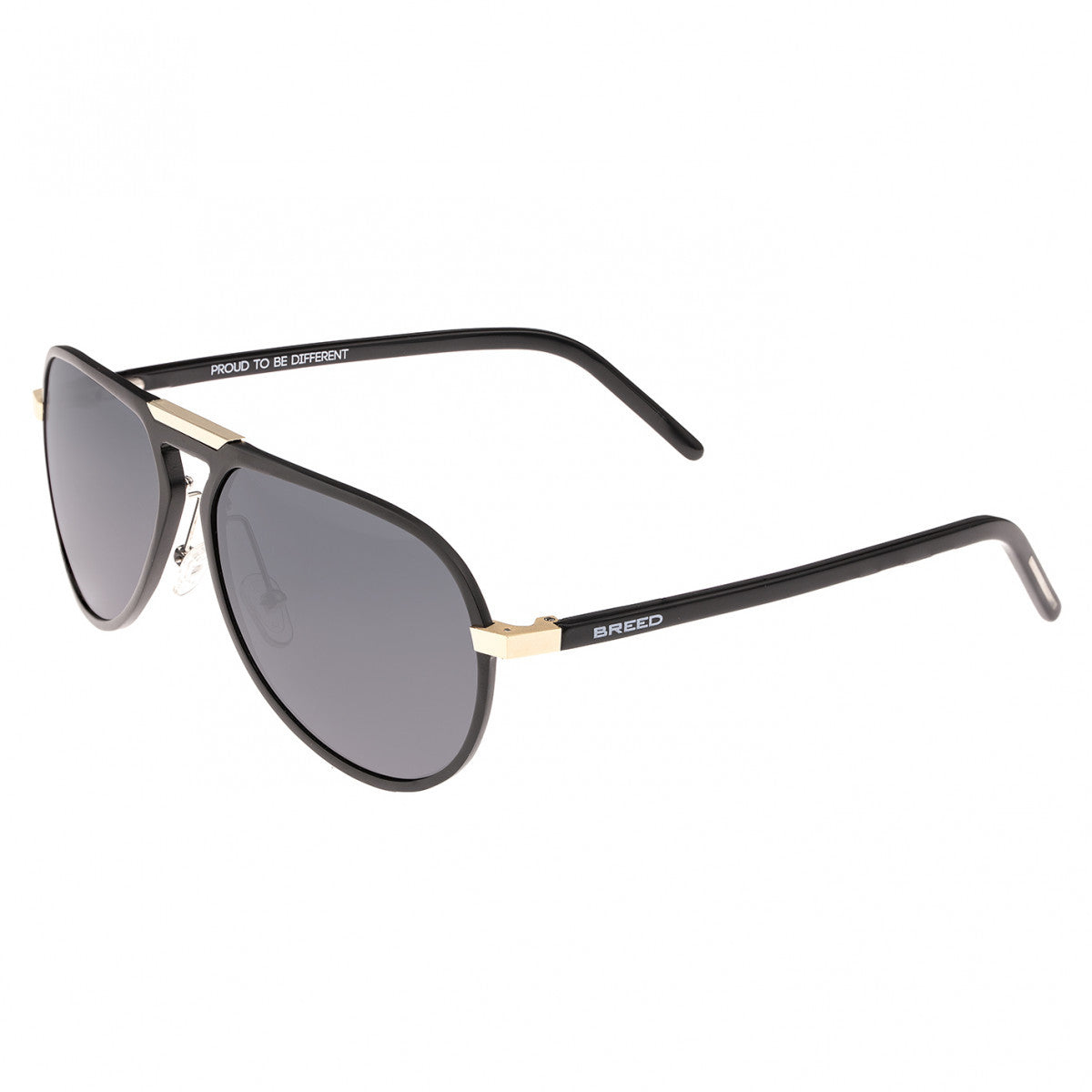 Breed Nova Aluminium Polarized Sunglasses - Black/Black - BSG018BK