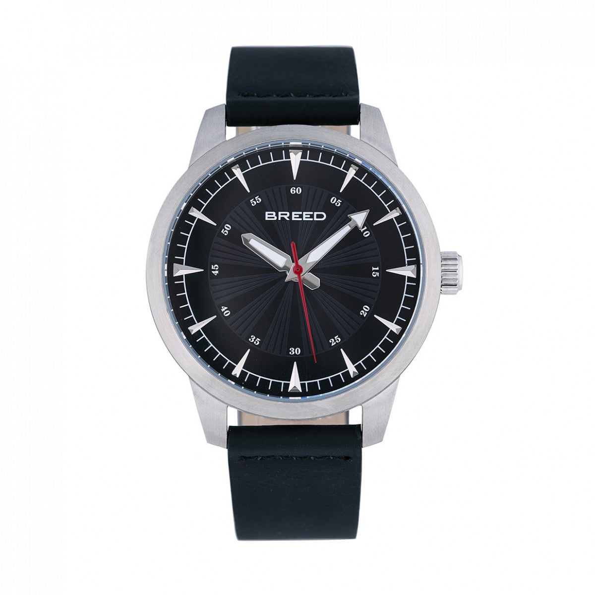 Breed Renegade Leather-Band Watch - Black - BRD7702