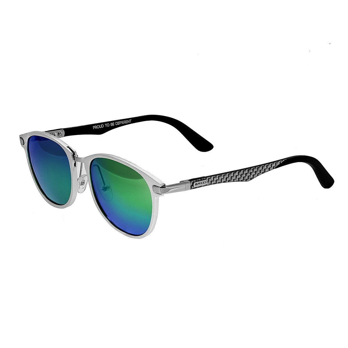 Breed Cetus Aluminium and Carbon Fiber Polarized Sunglasses - Silver/Blue - BSG027SR